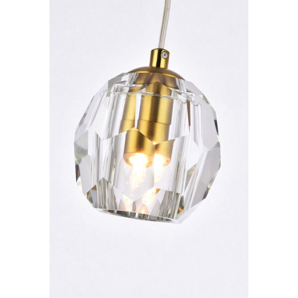 Eren Gold One-Light Mini-Pendant with Royal Cut Clear Crystal, image 4