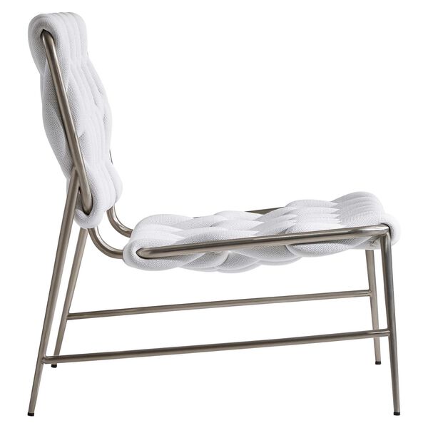 Lido White and Stainless Steel Outdoor Chair, image 2
