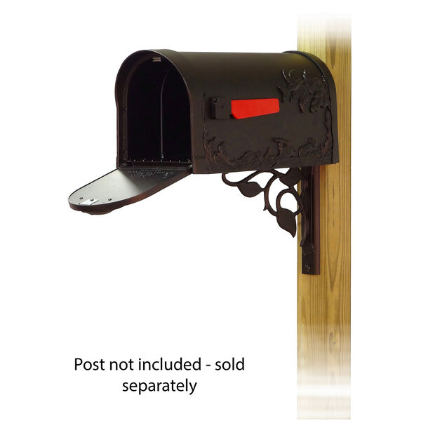 Curbside Black Hummingbird Mailbox with Floral Front Single Mounting Bracket, image 2