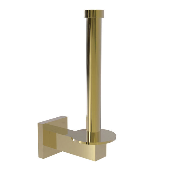 Montero Unlacquered Brass Four-Inch Upright Toilet Tissue Holder and Reserve Roll Holder, image 1