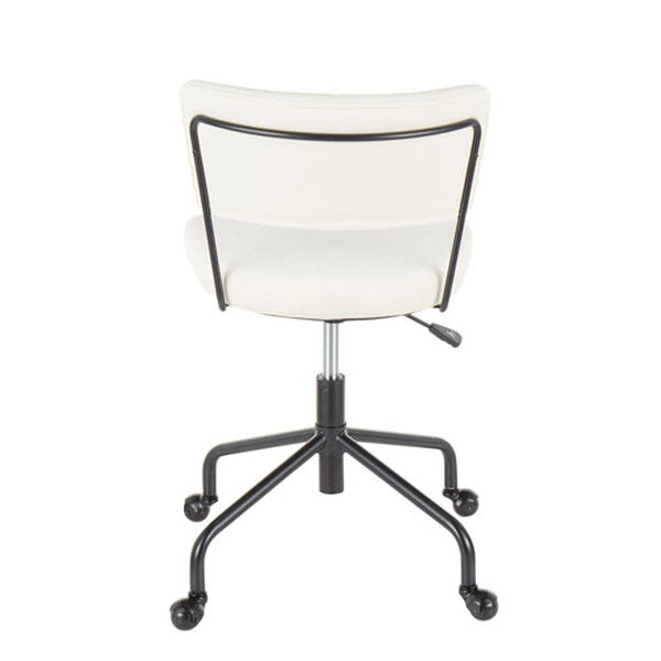 Tania Black and Cream Rich Velvet Upholstery Task Chair, image 4