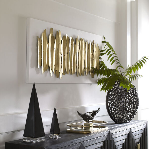 Lev Antique Gold and Matte White Wall Decor, image 3