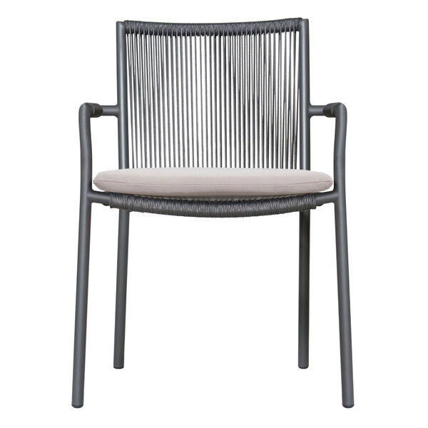 Archipelago Stockholm Dining Arm Chair in Dark Gray and Taupe, Set of Two, image 2