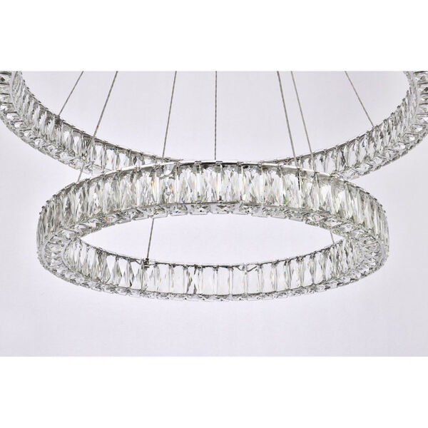 Monroe Chrome 36-Inch Integrated LED Double Ring Chandelier, image 4