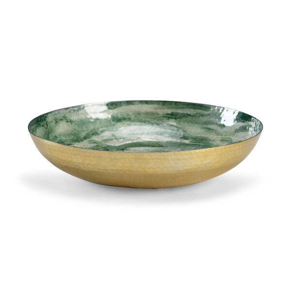 Green and Champagne Decorative Bowl, image 1