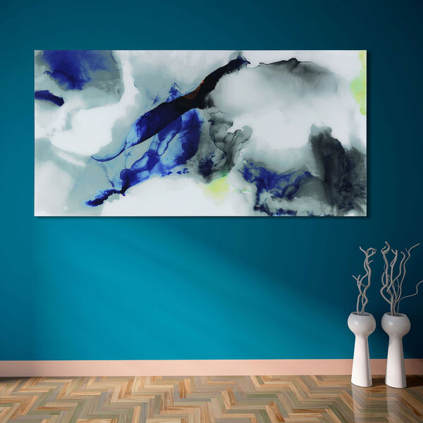 Blue Splash Frameless Free Floating Tempered Glass Wall Art, image 4