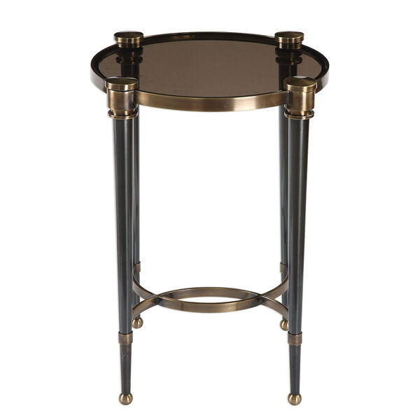 Thora Brushed Black Accent Table, image 1