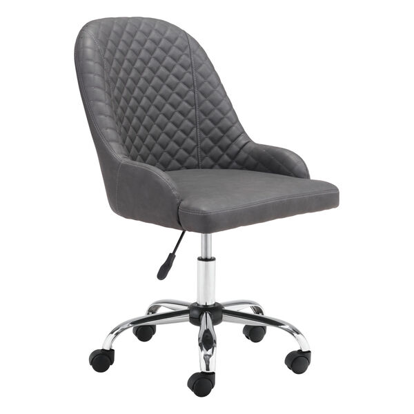 Space Gray and Silver Office Chair, image 1