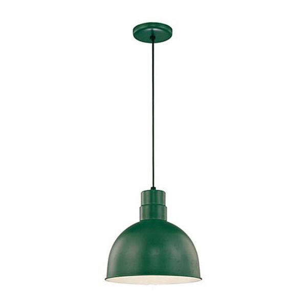 R Series Satin Green 12-Inch Outdoor Cord Pendant, image 1