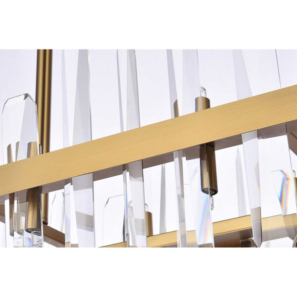Serena Satin Gold and Clear 36-Inch Rectangle Chandelier, image 6