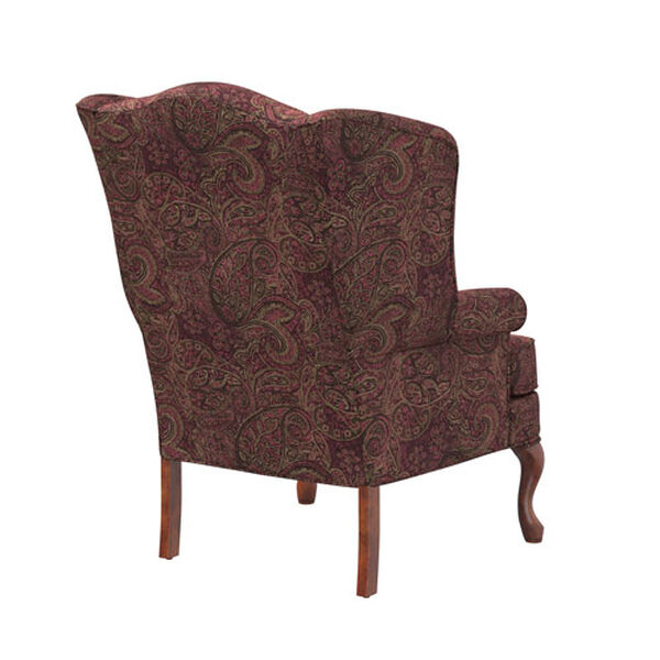 Paisley Cranberry Wing Back Chair, image 6
