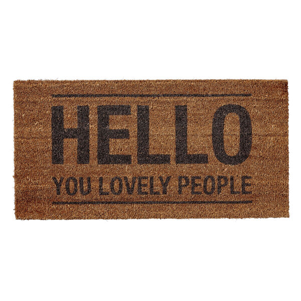 Hello Lovely People Coir Door Mat, image 1