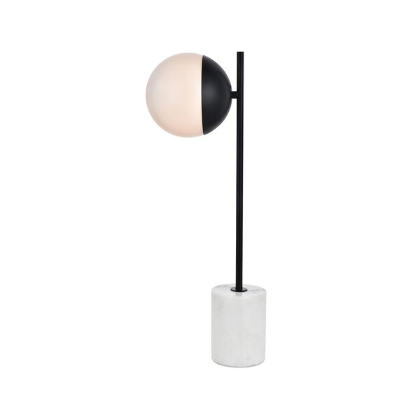 Eclipse Black and Frosted White One-Light Table Lamp, image 1