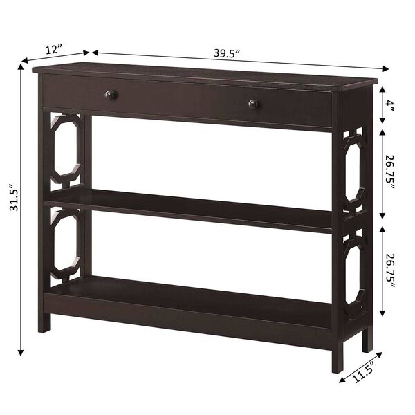 Omega 1 Drawer Console Table in Espresso, image 4