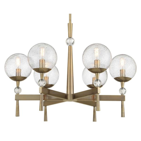 Populuxe Oxidized Aged Brass Six-Light Chandelier, image 3