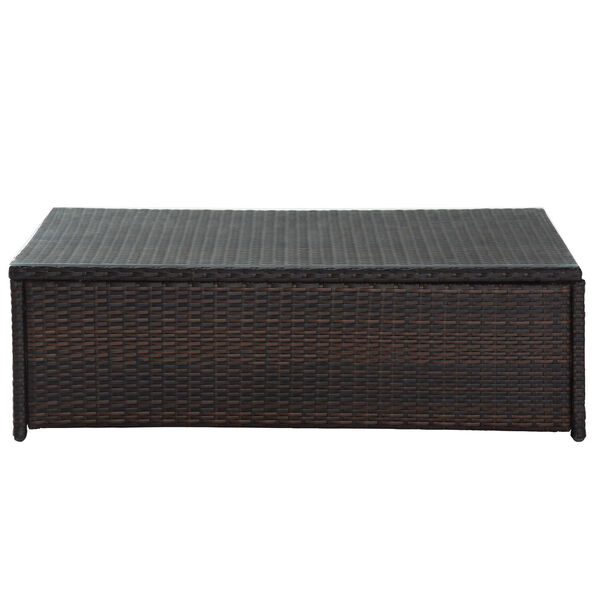 Palm Harbor Outdoor Wicker Glass Top Table, image 2