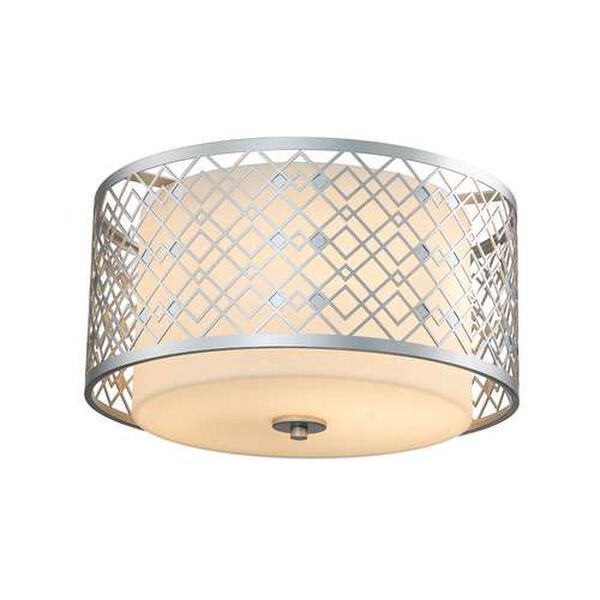 Ziggy Laquered Silver Two-Light Flush Mount, image 1