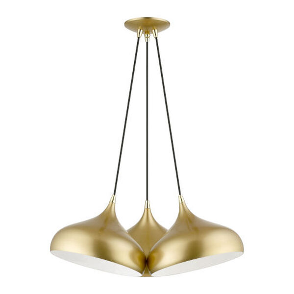 Amador Soft Gold with Polished Brass Accents Three-Light Cluster Pendant, image 1