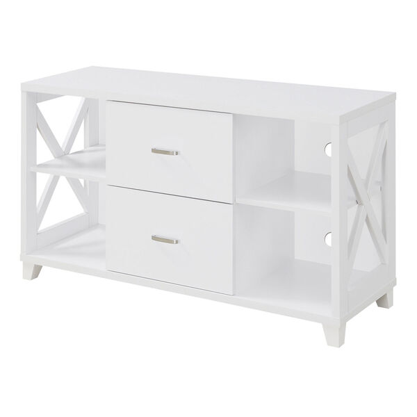 Oxford Deluxe White 2 Drawer TV Stand, image 4