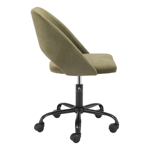 Treibh Olive Green and Black Office Chair, image 3