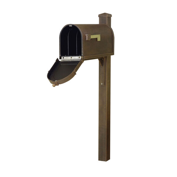 Berkshire Curbside Copper Mailbox with Locking Insert and Wellington Mailbox Post, image 3