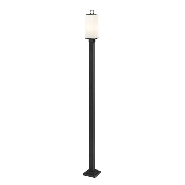 Sana Black 10-Inch Two-Light Outdoor Post Mounted Fixture with White Opal Shade, image 1