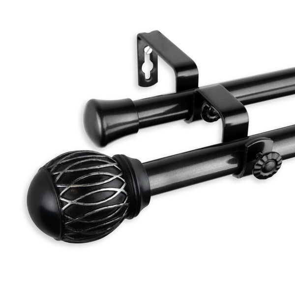 Tyoma Black 28-48 Inch Double Curtain Rod, image 3