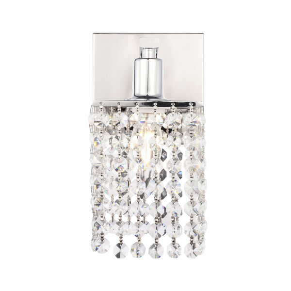 Phineas Chrome Five-Inch One-Light Bath Vanity with Clear Crystals, image 3