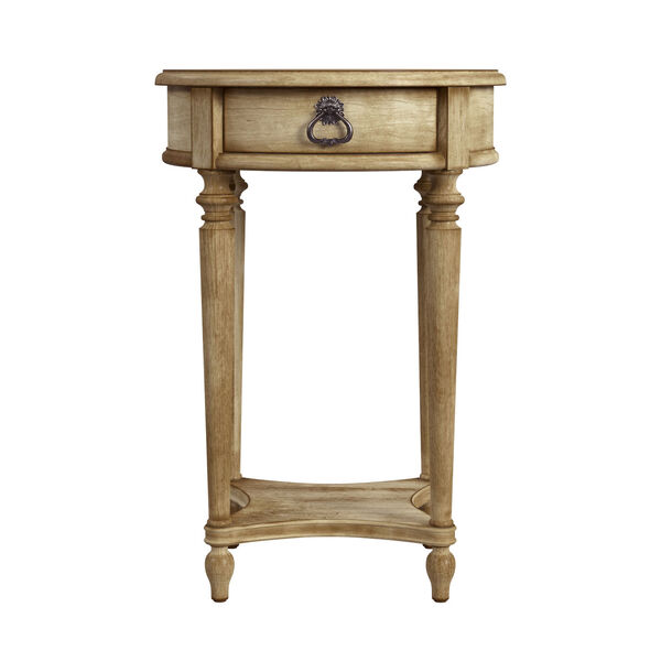 Jules Antique Beige One Drawer Round End Table with Storage, image 3