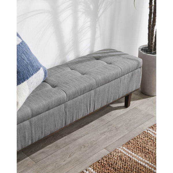 Louise Gray Tufted Storage Bench, image 2