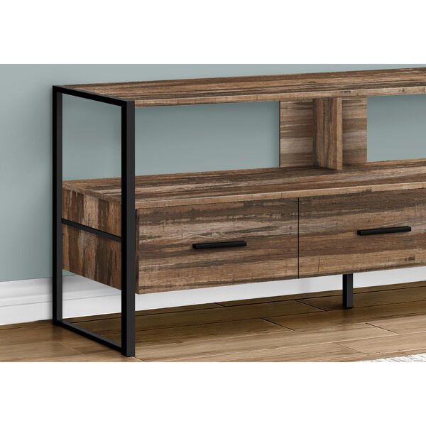 Brown and Black TV Stand with Three Drawers, image 3