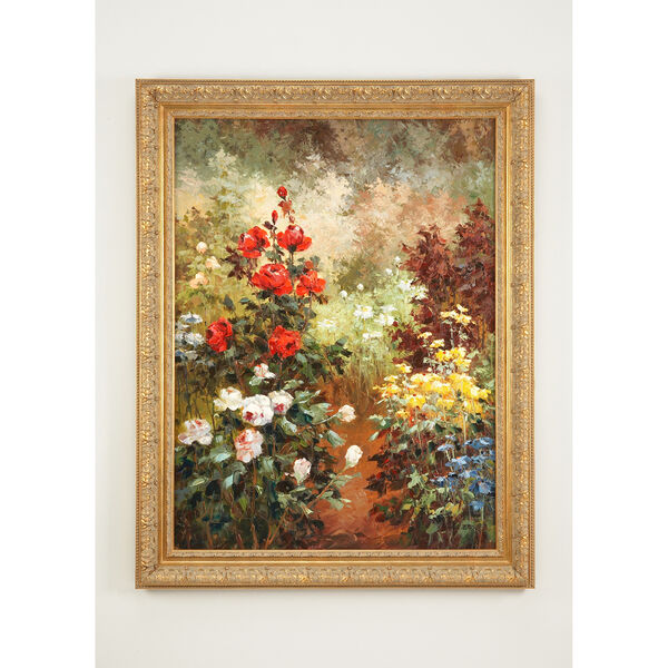 Gold Wild Flowers Oil Painting, image 1