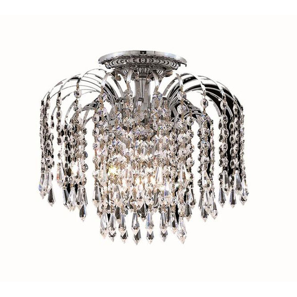 Falls Chrome Four-Light 16-Inch Flush Mount with Royal Cut Clear Crystal, image 1