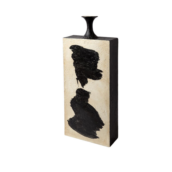 Studio A Home Cream and Black Tall Thetis Vase, image 6
