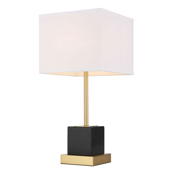 Lana Brushed Brass and Black 12-Inch One-Light Table Lamp, image 1