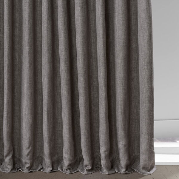 Grey Mink 108 x 50 In. Faux Linen Blackout Curtain Single Panel, image 6