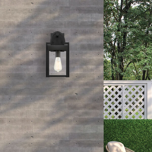 Monroe Matte Black Seven-Inch One-Light Wall Lantern, image 3