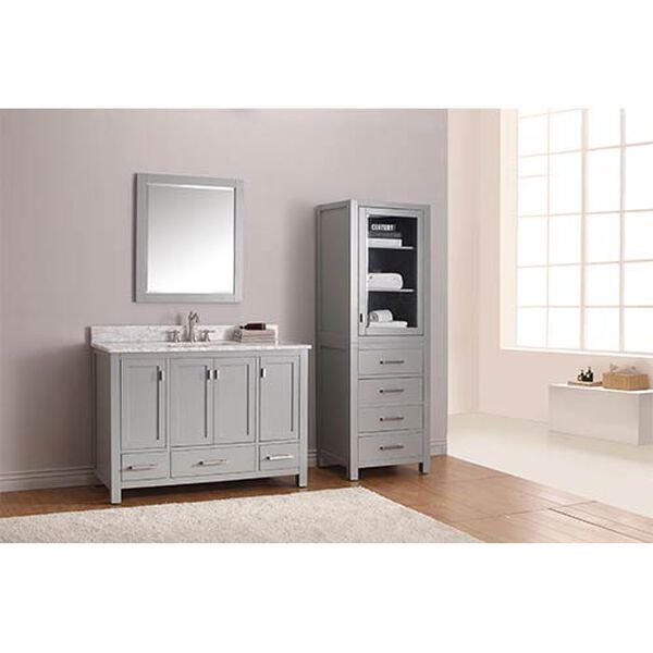 Modero Chilled Gray 48-Inch Vanity Combo with White Carrera Marble Top, image 3