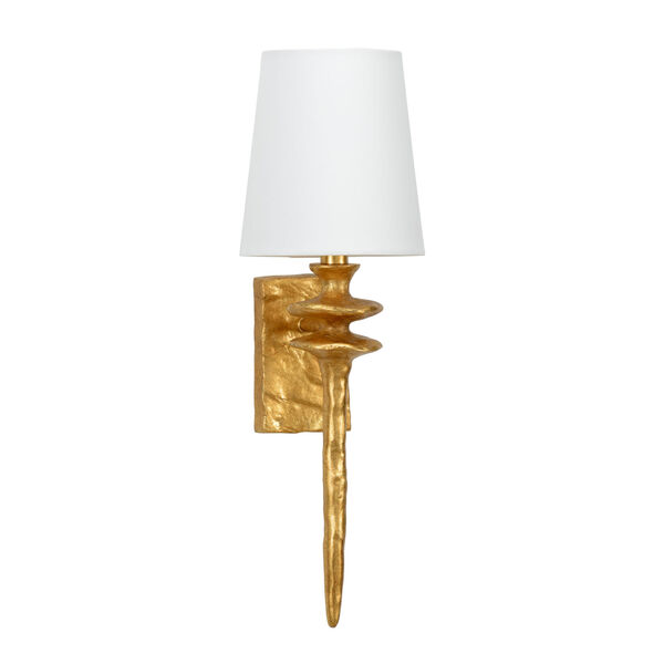 Off White and Gold One-Light 4-Inch Saxon Sconce, image 1