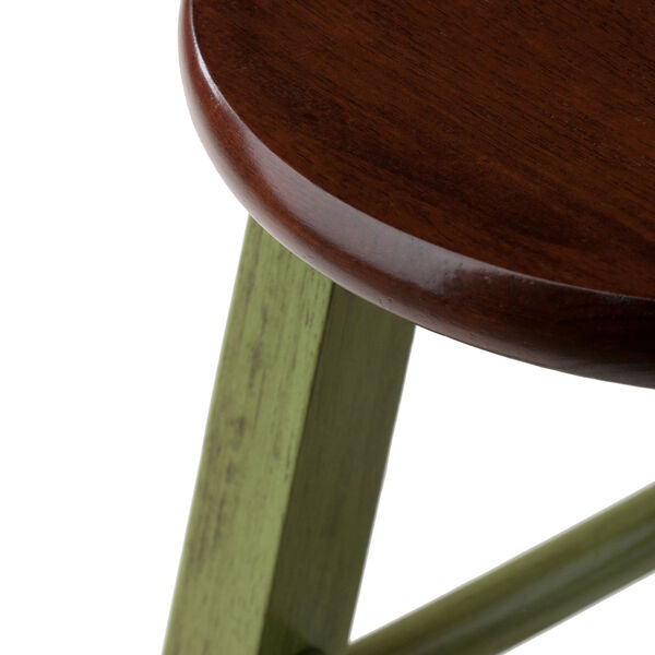 Ivy Rustic Green and Walnut Counter Stool, image 3