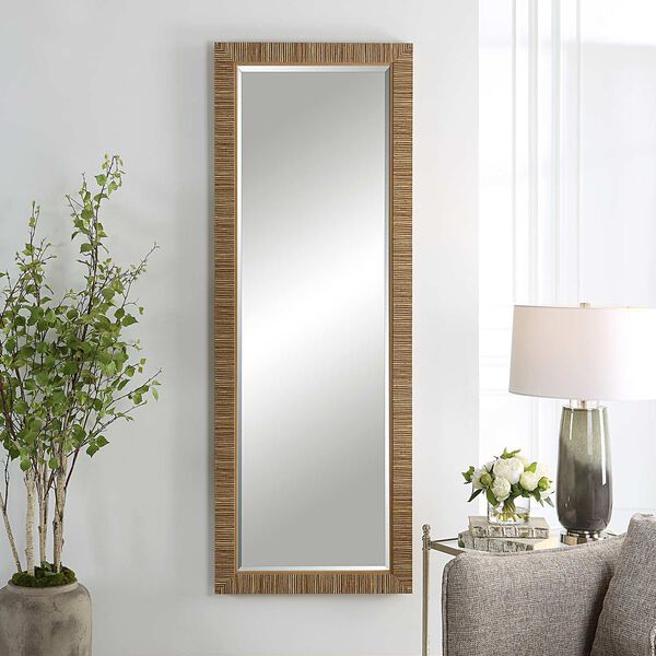 Wellington Faux Rattan Frame Full Length Wall Mirror, image 4