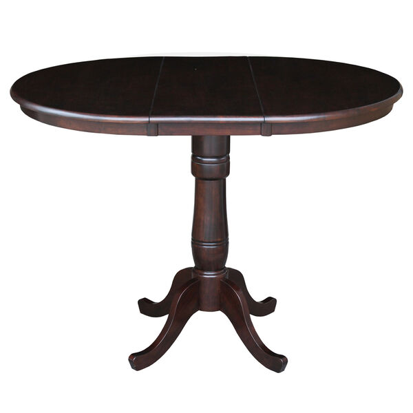 Rich Mocha 36-Inch Round Pedestal Counter Height Table, image 2