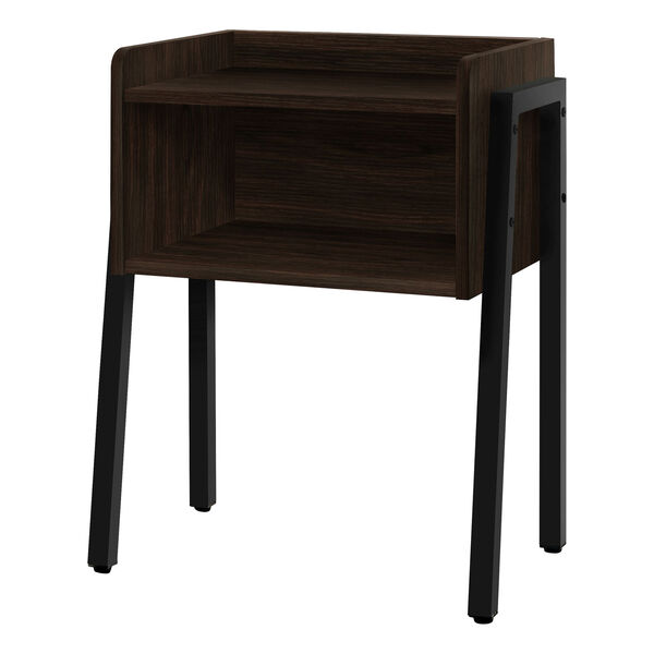 Espresso End Table with Open Shelf, image 1