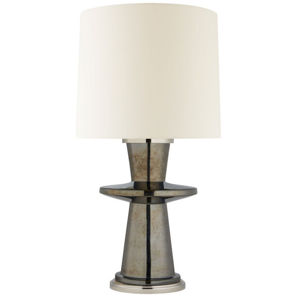 Varney Medium Table Lamp in Black Pearl with Linen Shade by Christopher Spitzmiller, image 1