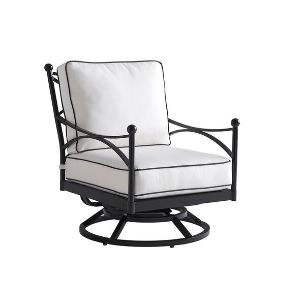 Pavlova Graphite and White Swivel Lounge Chair, image 1