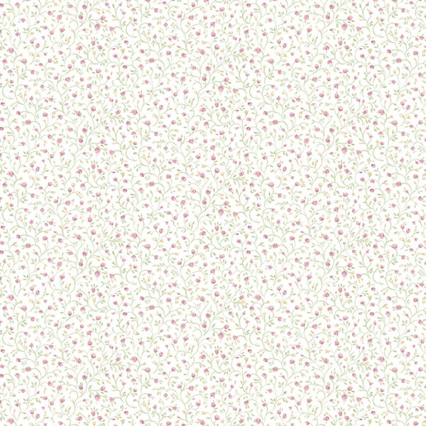 Rainbow Mini Yellow, Pink and Green Floral Wallpaper - SAMPLE SWATCH ONLY, image 1