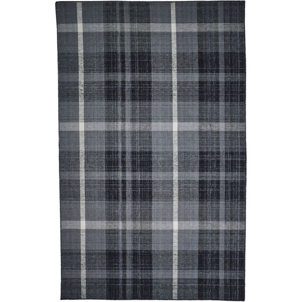 Crosby Eco-Friendly PET Dhurrie Gray Black Rectangular: 3 Ft. 6 In. x 5 Ft. 6 In. Area Rug, image 1