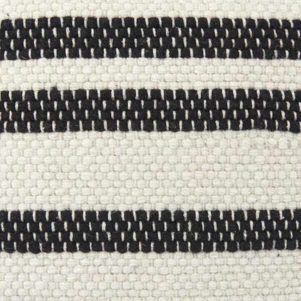 Aanya Black and White Striped Pouf, image 6