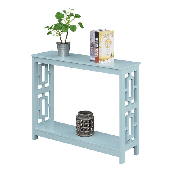 Town Square Sea Foam Console Table with Shelf, image 2