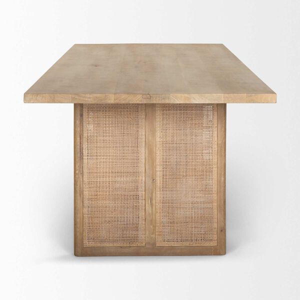 GrierLight Brown Wood With Cane Dining Table, image 4